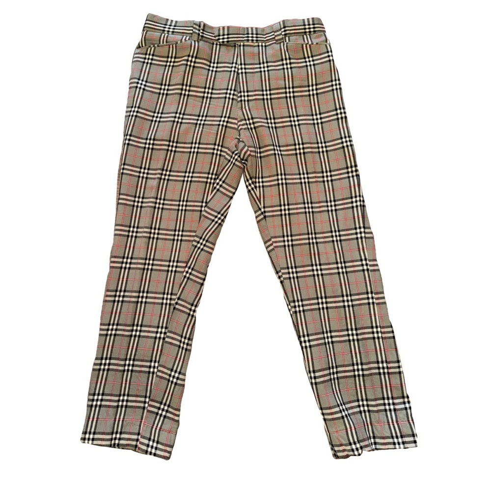 Custom Plaid Wool Lined Pants Cropped 33” Waist